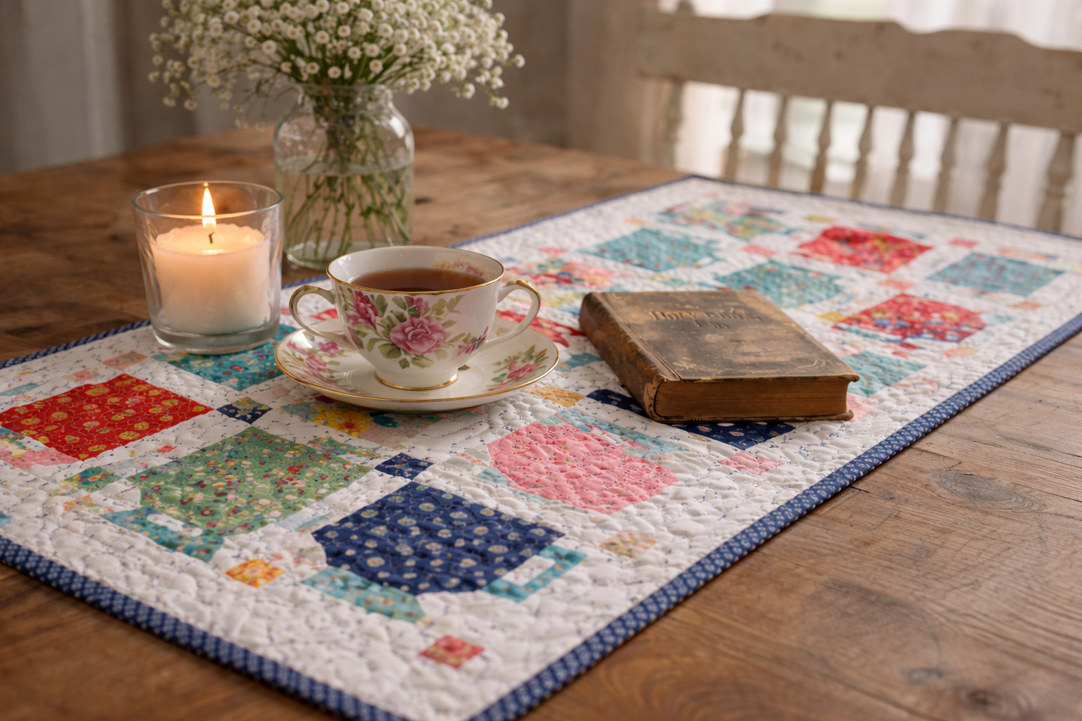 Good Morning Mugs Table Runner | Lori Holt of Bee in my Bonnet for Riley Blake